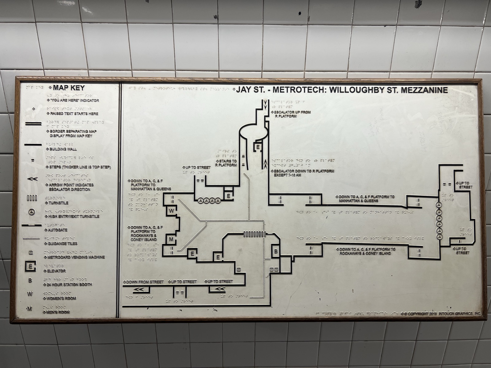 the real tactile subway map in the station